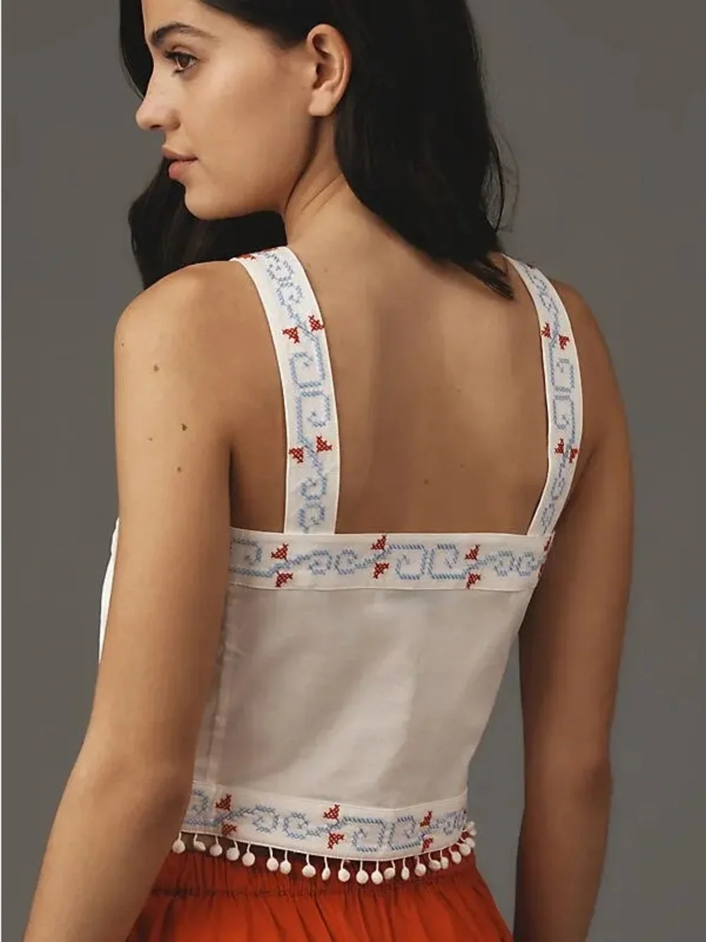 NWT Hunter Bell Emery White Embroidered 100% Cotton Tank Top - Size Large - Picture 15 of 15